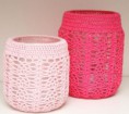 Crocheted Strawberry Jar Cover